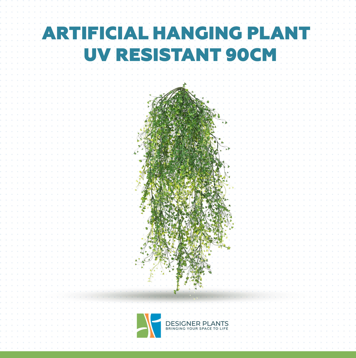 Artificial Hanging Plant (Mixed Green String of Pearls) UV Resistant 90cm