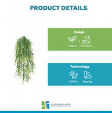 Artificial Hanging Plant (Mixed Green String of Pearls) UV Resistant 90cm