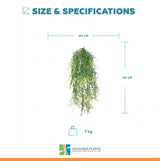Artificial Hanging Plant (Mixed Green String of Pearls) UV Resistant 90cm