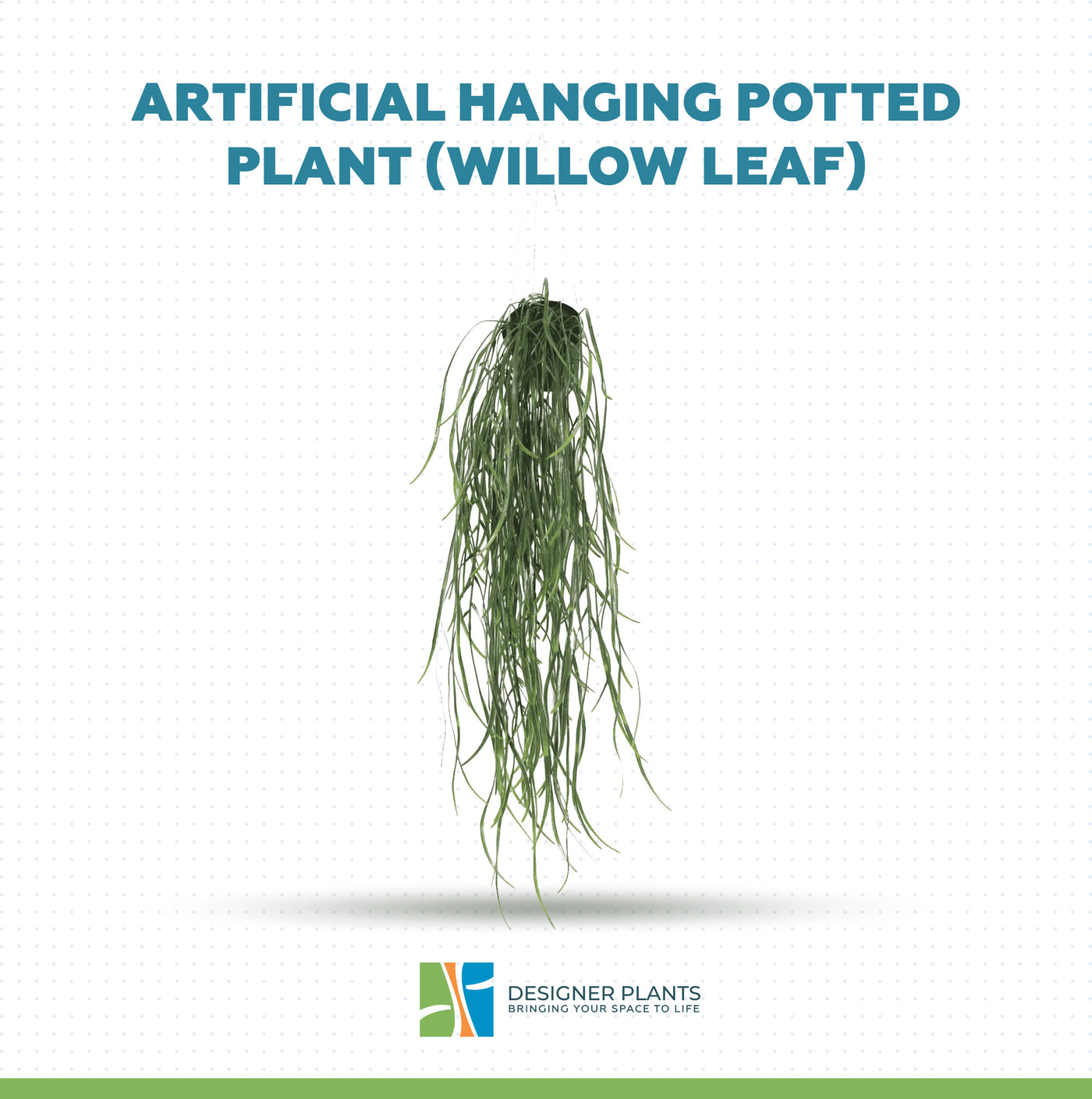 Artificial Hanging Potted Plant (Willow Leaf) 66cm UV Resistant