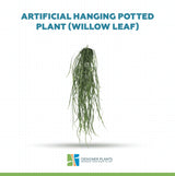 Artificial Hanging Potted Plant (Willow Leaf) 66cm UV Resistant