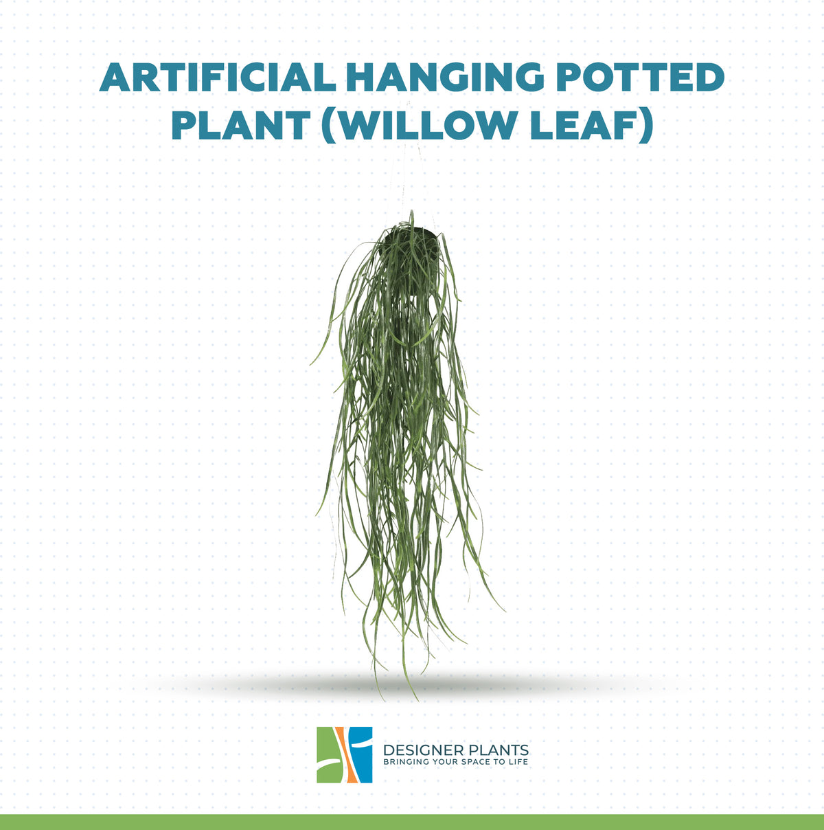 Artificial Hanging Potted Plant (Willow Leaf) 66cm UV Resistant