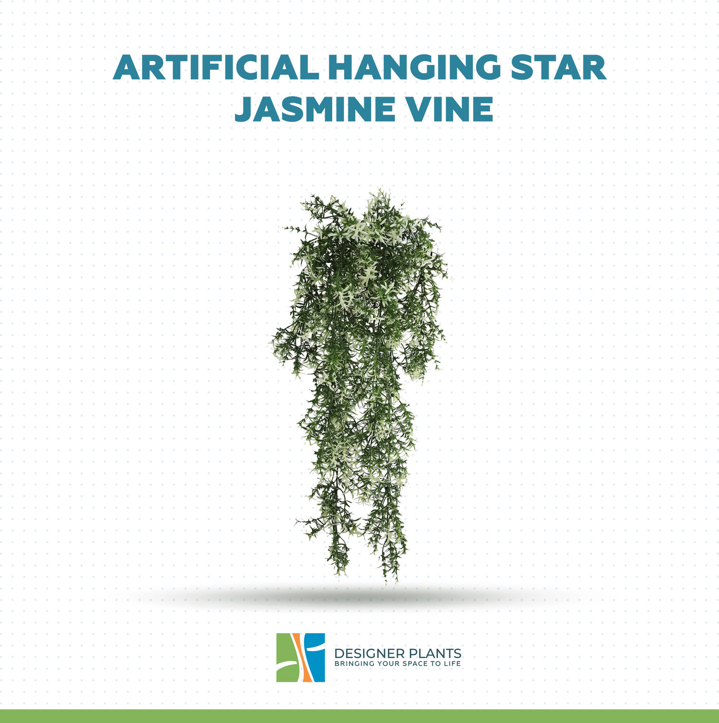 Artificial Hanging Star Jasmine Vine UV Resistant and Fire Rated 20cm x 76cm