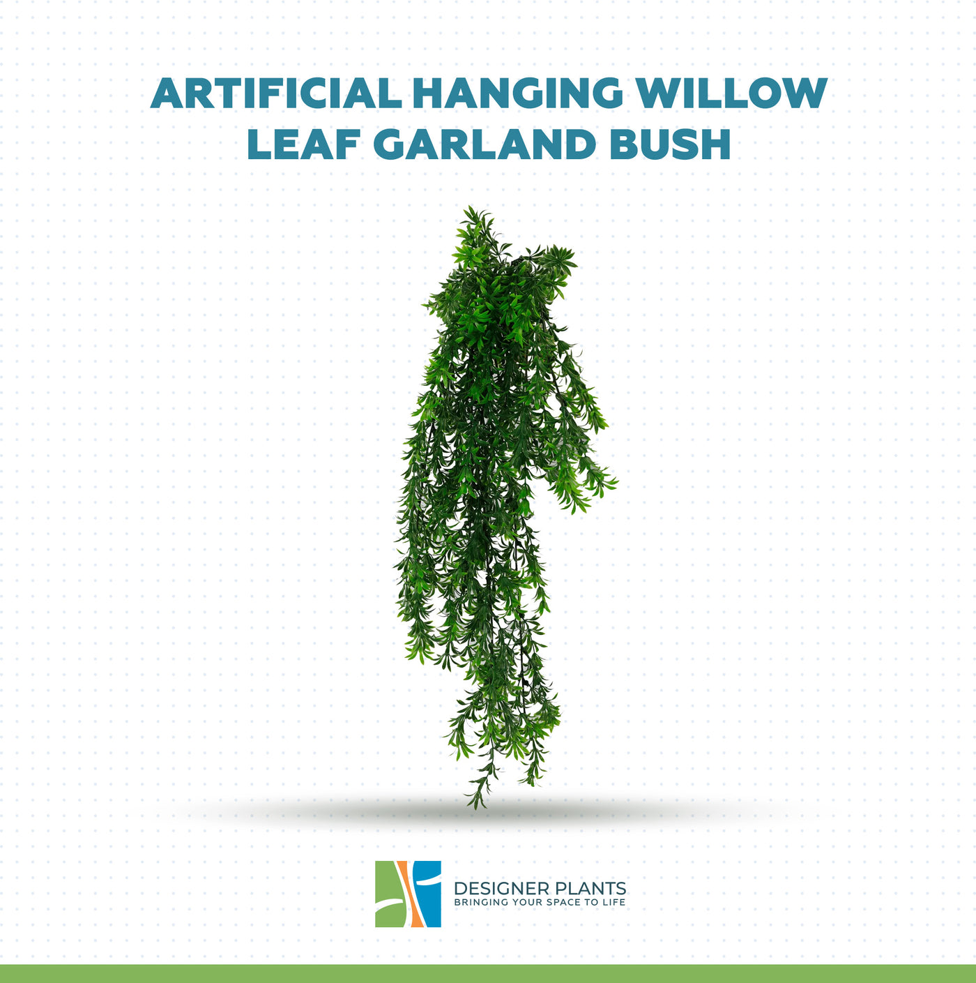 Artificial Hanging Willow Leaf Garland Bush UV Resistant and Fire Rated 18cm x 76cm
