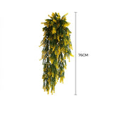 Artificial Hanging Yellow and Green Willow Leaf Garland Bush UV Resistant and Fire Rated 20cm Wide x 75cm Long