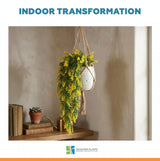 Artificial Hanging Yellow and Green Willow Leaf Garland Bush UV Resistant and Fire Rated 20cm Wide x 75cm Long