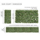 Premium Jasmine Artificial Hedge Extendable Trellis / Screen 2 Meter By 1 Meter UV Resistant (PVC)