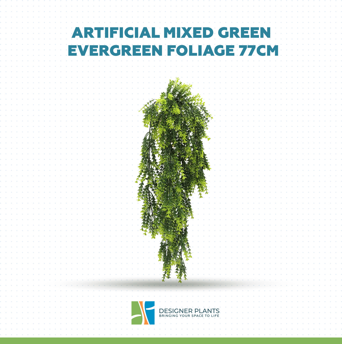 Artificial Mixed Green Evergreen Foliage 77cm UV Resistant