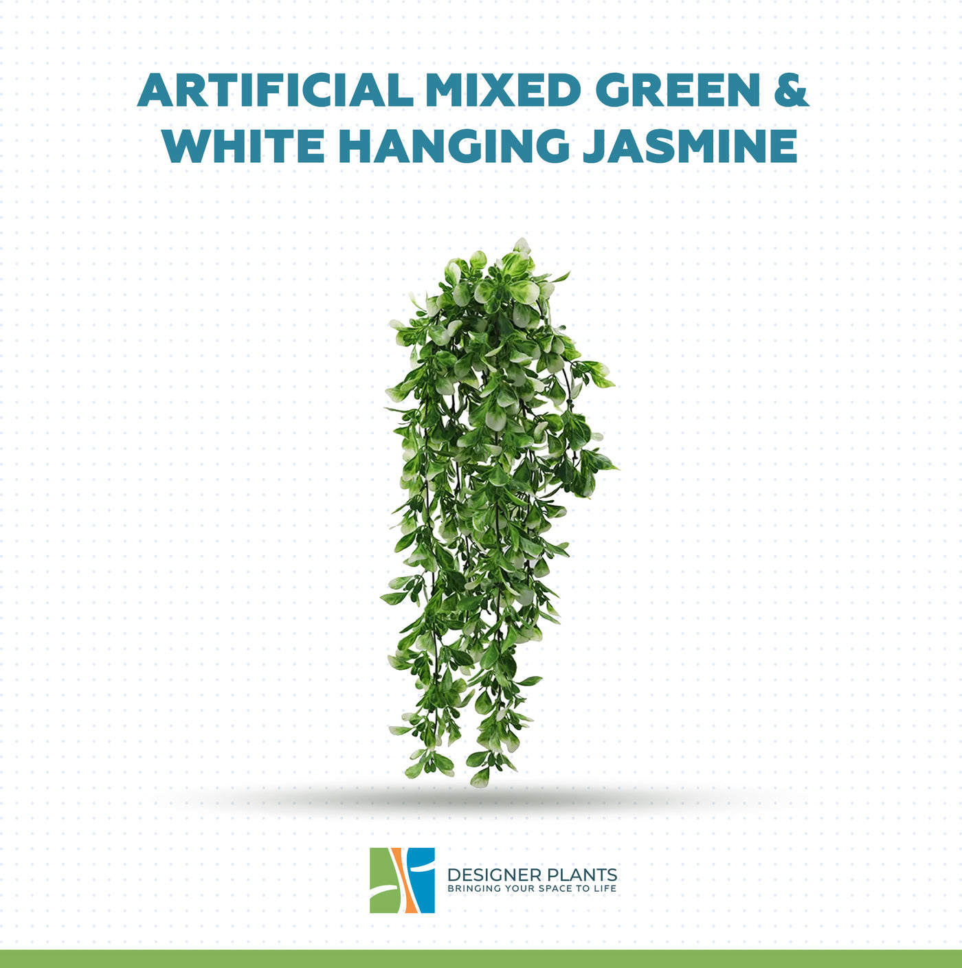 Artificial Mixed Green & White Hanging Jasmine 73cm UV Resistant