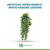 Artificial Mixed Green & White Hanging Jasmine 73cm UV Resistant