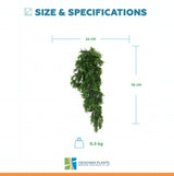 Artificial Hanging Mossy Cedar Vine Garland Bush UV Resistant and Fire Rated 22cm Wide x 75cm Long