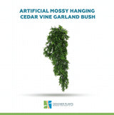 Artificial Hanging Mossy Cedar Vine Garland Bush UV Resistant and Fire Rated 22cm Wide x 75cm Long