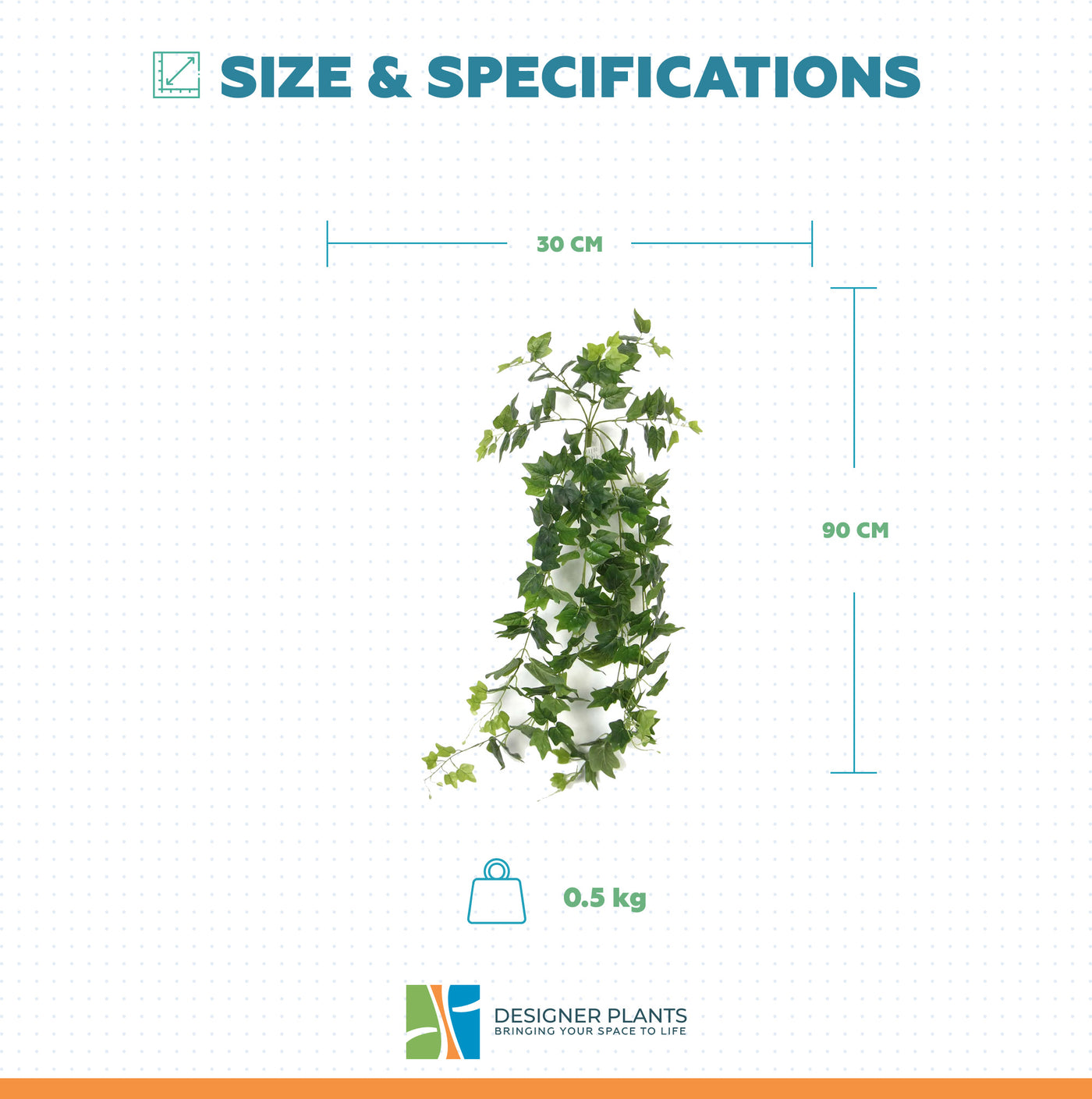 Artificial Nearly Natural Artificial Hanging Ivy Bush 90cm