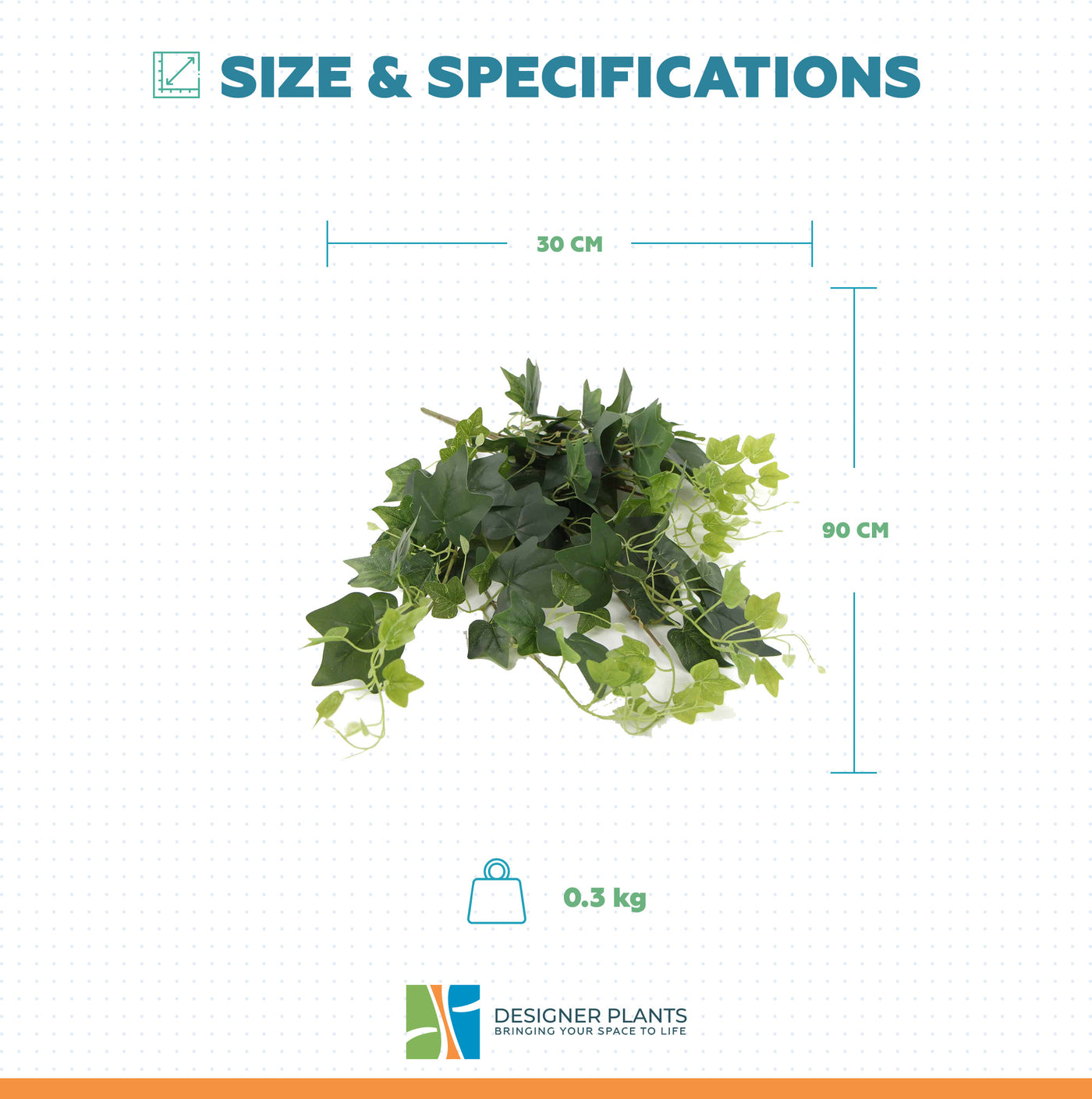 Artificial Nearly Natural Draping Hanging Dense Ivy Bush 90cm