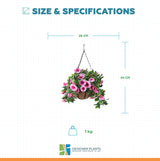 Artificial Petunia Hanging Basket UV Resistant 28cm