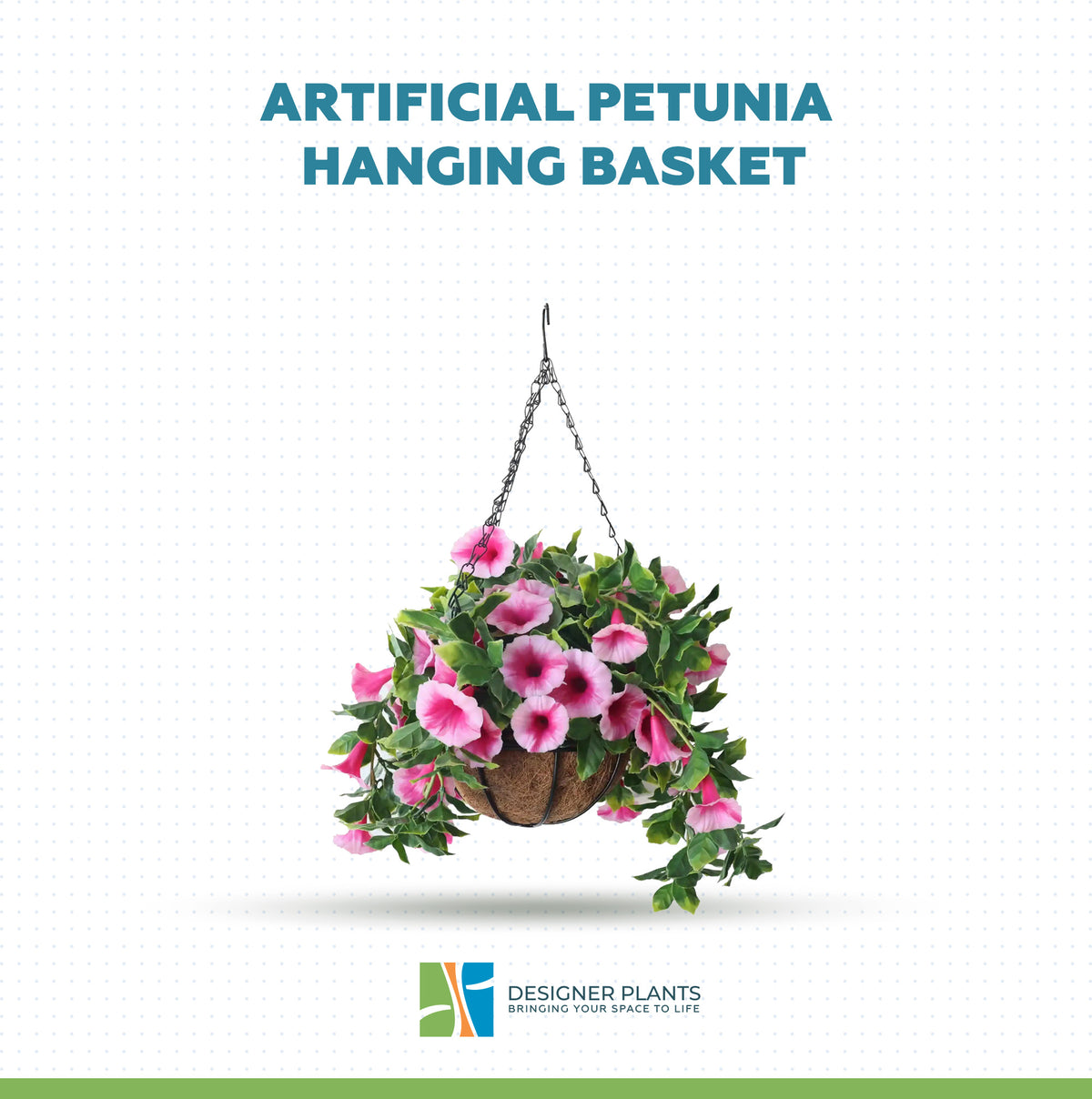 Artificial Petunia Hanging Basket UV Resistant 28cm