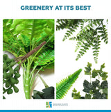 Artificial Potted Fern Hanging Basket (Fresh Green) UV Resistant 55cm