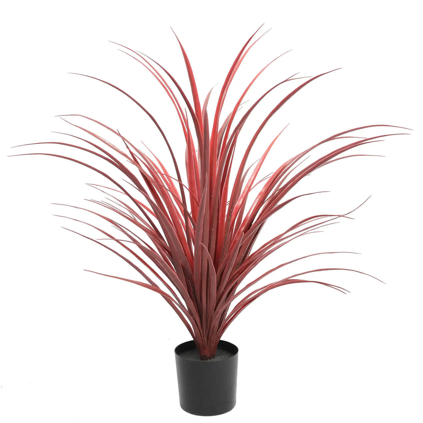 Burgundy Potted Artificial Long Grass (Yucca Grass) 75cm UV Resistant