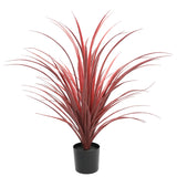 Burgundy Potted Artificial Long Grass (Yucca Grass) 75cm UV Resistant