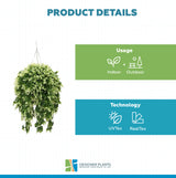 Artificial Spring Evergreen Hanging Basket UV Resistant 43cm