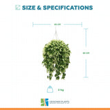 Artificial Spring Evergreen Hanging Basket UV Resistant 43cm