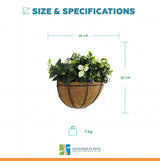 Artificial Wall Basket - Flowering White Jasmine Basket 20cm x 35cm Long UV Resistant
