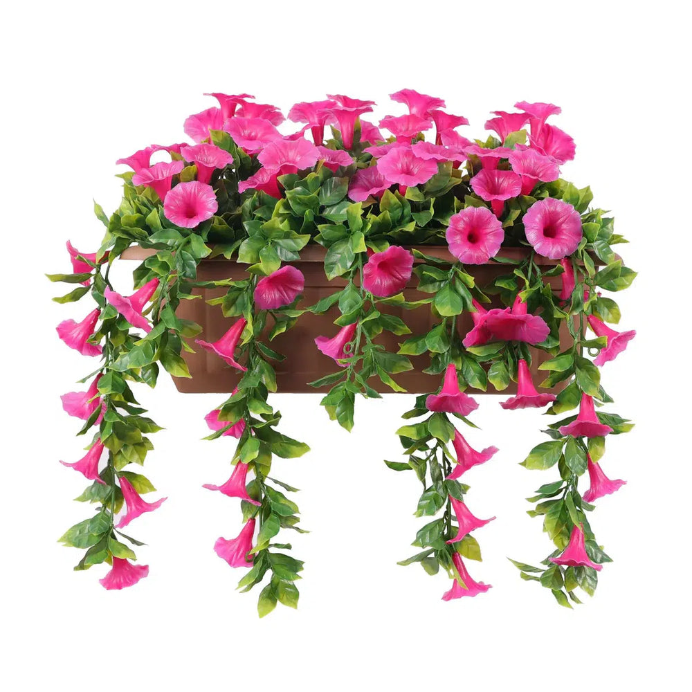 Artificial Draping Pink Petunia Window Box Planter 50cm - Designer Plants
