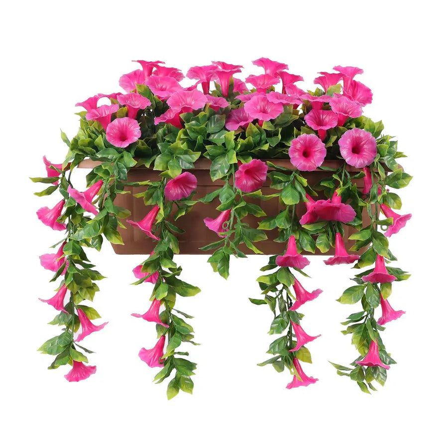 Artificial Draping Pink Petunia Window Box Planter 50cm - Designer Plants