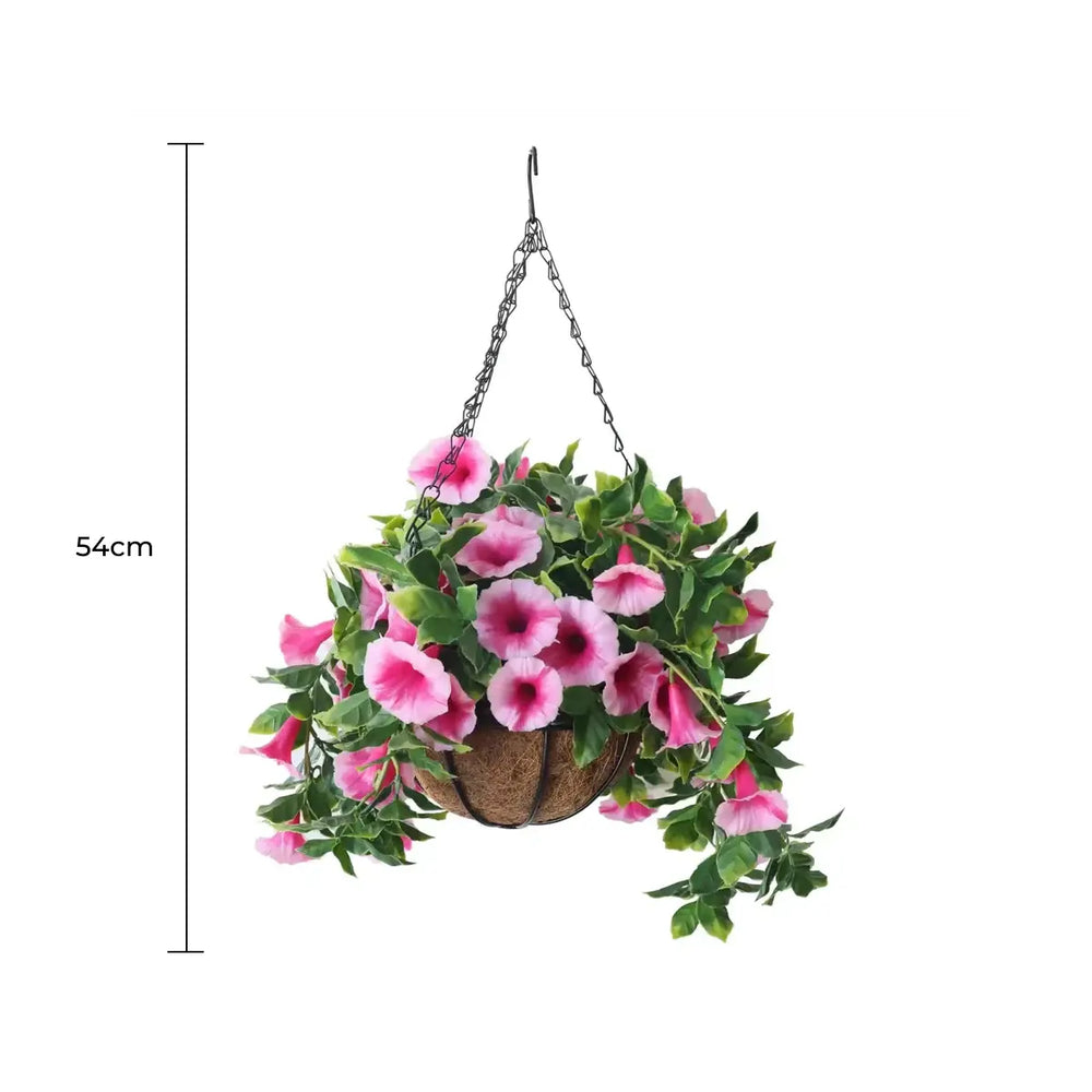 Artificial Petunia Hanging Basket UV Resistant 54cm
