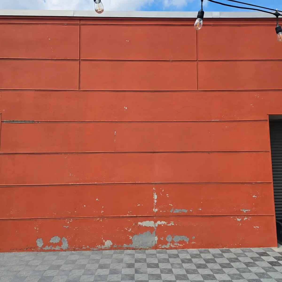 Before Installation of Luxury White Oasis Panels on Commercial Exterior Wall