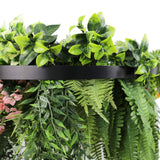 Black Artificial Hanging Plant Disc Chandelier with Lush Draping Foliage — 40cm UV Resistant
