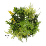 Black Artificial Hanging Plant Disc Chandelier with Cascading Greenery & Trailing Foliage — 40cm