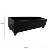 Black Metal Planter Medium + Wheels