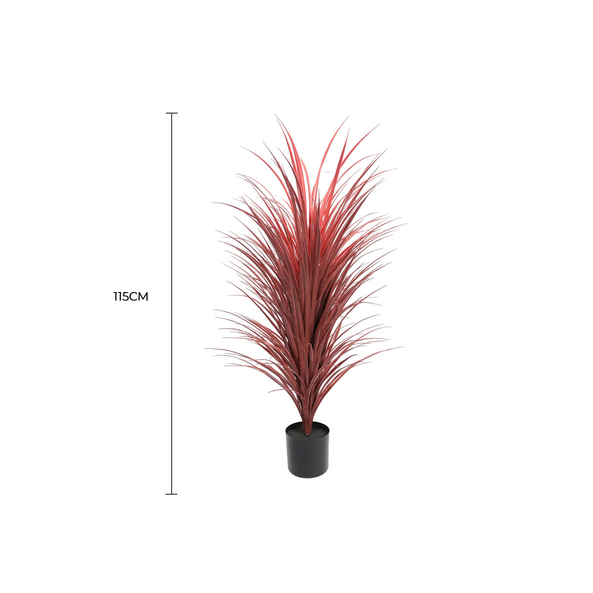 Burgundy Potted Artificial Long Grass (Yucca Grass) 115cm UV Resistant