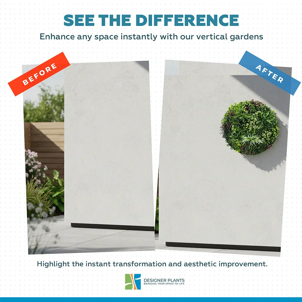 Slimline Artificial Green Wall Disc Art 100cm Colour Fresh UV Resistant (White)