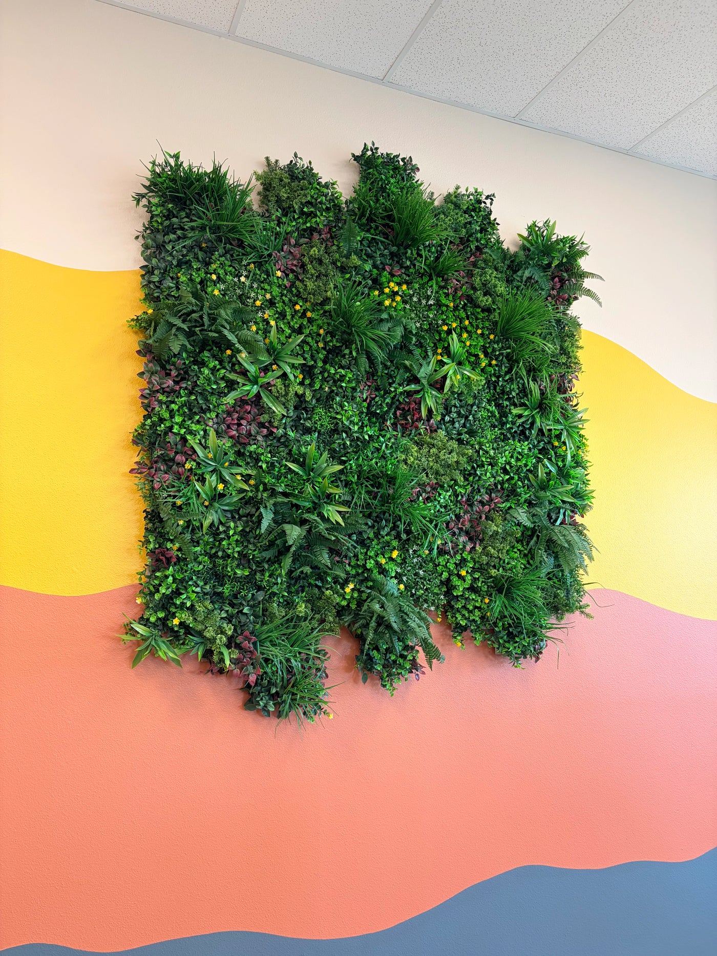 Luxury Country Fern Recycled Vertical Garden / Green Wall UV Resistant 100cm x 100cm