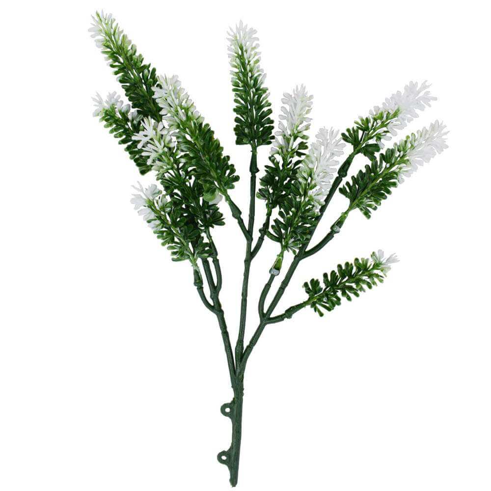 Small White Artificial Lavender Stem UV Resistant 26cm - Designer Plants