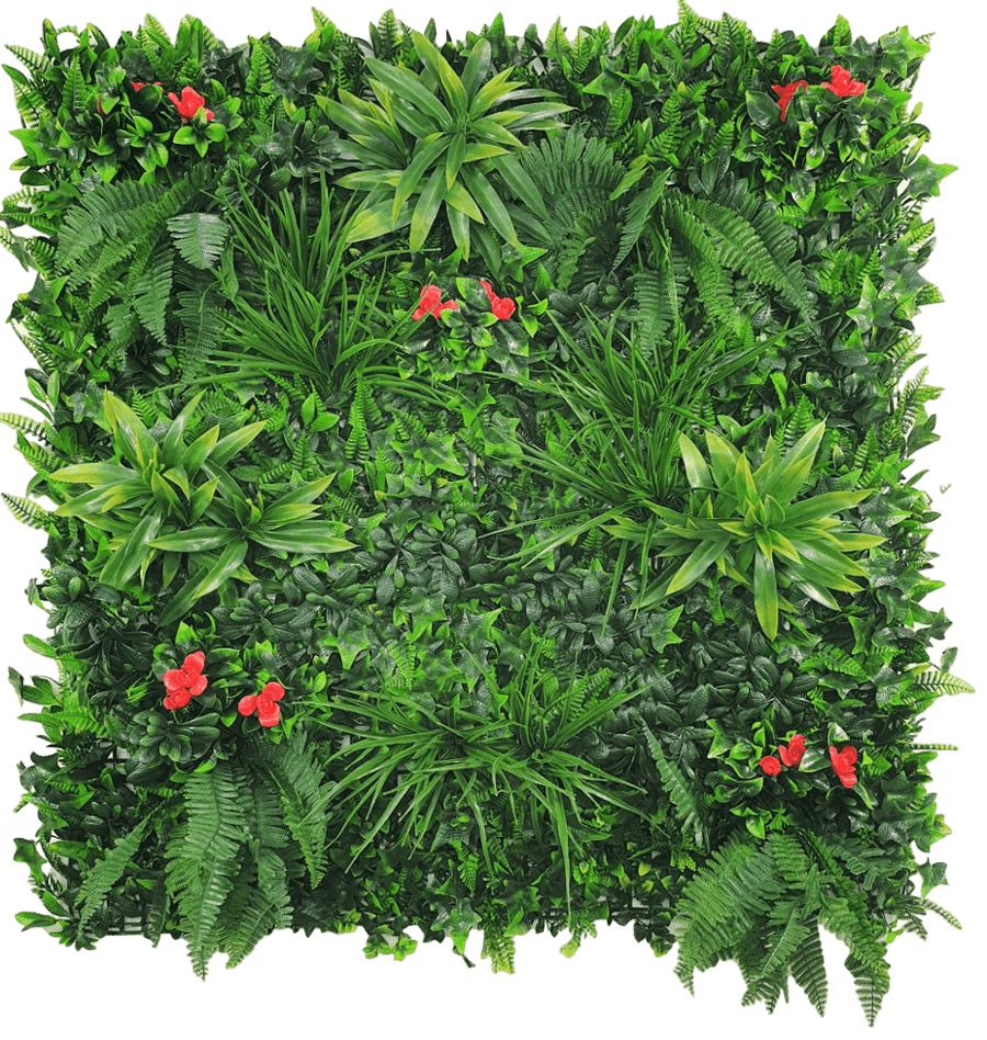Elegant Red Rose Vertical Garden / Green Wall UV Resistant 100cm x 100cm - Designer Plants
