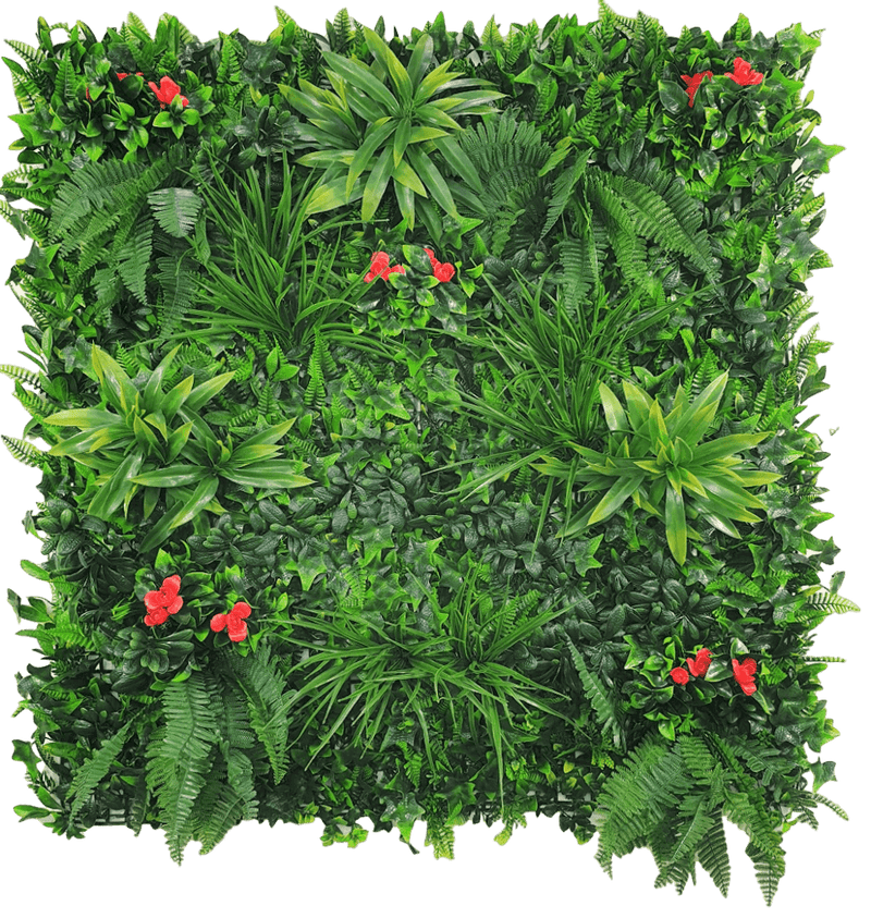 Elegant Red Rose Vertical Garden / Green Wall UV Resistant 100cm x 100cm