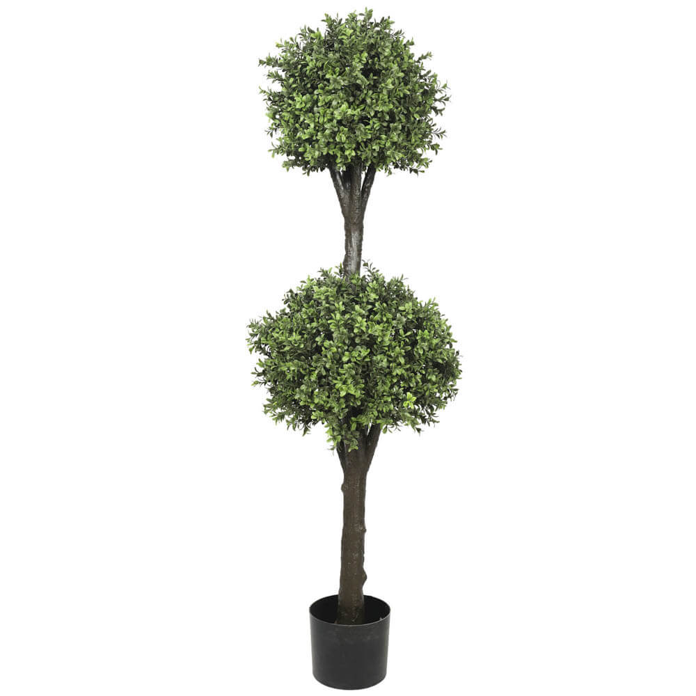 Artificial Topiary Tree (2 Ball Faux Topiary Shrub) 150cm High UV Resistant - Designer Plants