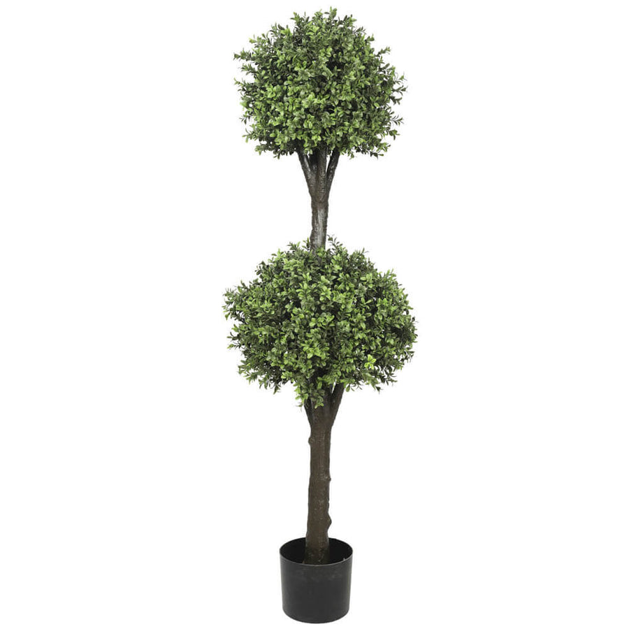Artificial Topiary Tree (2 Ball Faux Topiary Shrub) 150cm High UV Resistant - Designer Plants