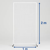 Versatile and Premium White Flower Wall Stand / Portable Event Screen with Wheels 2m x 1m - Designer Plants