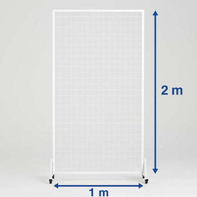 Versatile and Premium White Flower Wall Stand / Portable Event Screen with Wheels 2m x 1m