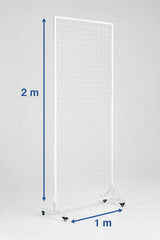 Versatile and Premium White Flower Wall Stand / Portable Event Screen with Wheels 2m x 1m