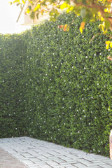 Luxury Flowering Artificial Buxus Hedge Panel UV Resistant 1m x 1m