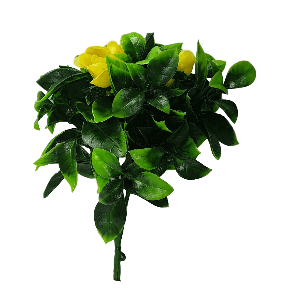 Flowering Yellow Rose Stem UV Resistant 30cm - Designer Plants