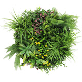 Slimline Artificial Green Wall Disc Art 60cm Country Fern UV Resistant (White) - Designer Plants