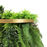 Gold Artificial Hanging Plant Disc Chandelier with Lush Draping Foliage — 40cm UV Resistant