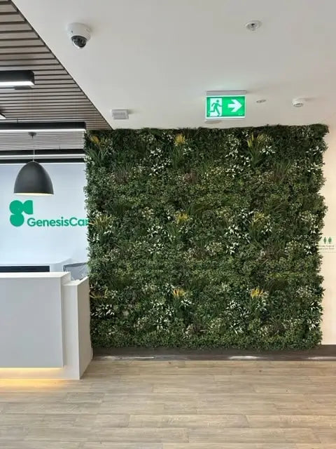 Elevate your office ambiance, introducing a touch of greenery that transcends traditional decor with Green Forest Bespoke Vertical Garden / Green Wall UV Resistant 1m X 1m