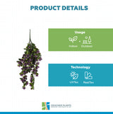 Hanging Artificial Bougainvillea Plant Purple UV Resistant 90cm